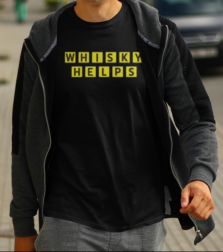 WHISKY HELPS Scrabble Inspired Blocks T-Shirt