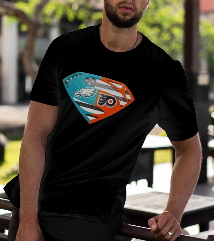Philadelphia Eagles Philadelphia Flyers Superman Logo Mashup T-Shirt