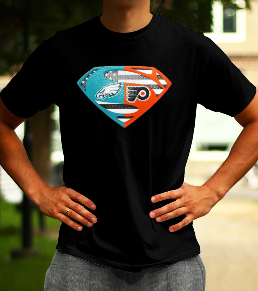Philadelphia Eagles Philadelphia Flyers Superman Logo Mashup T-Shirt