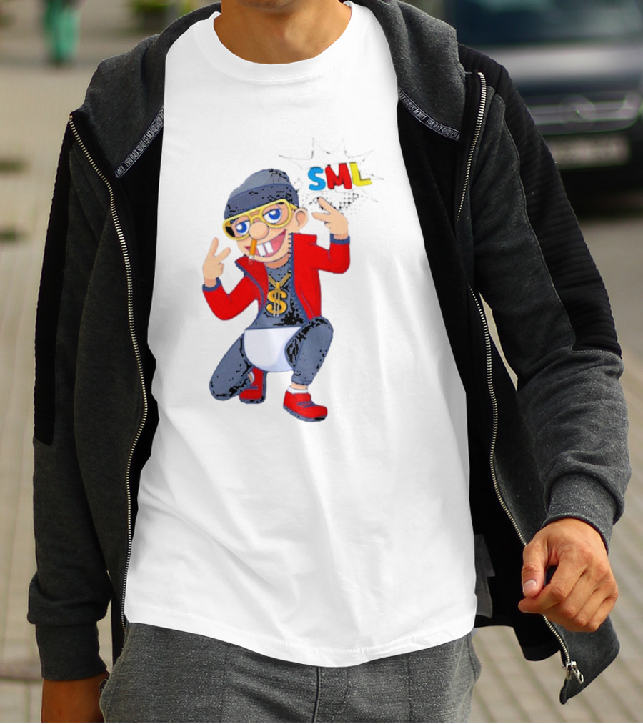 SML Jeffy Rapper Style Featuring Bling Dollar Chain And Cool Pose T-Shirt
