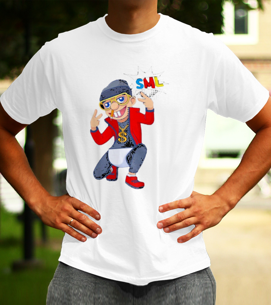 SML Jeffy Rapper Style Featuring Bling Dollar Chain And Cool Pose T-Shirt