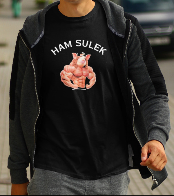 HAM SULEK Hvyapprl Buff Pig Character Bodybuilder T-Shirt