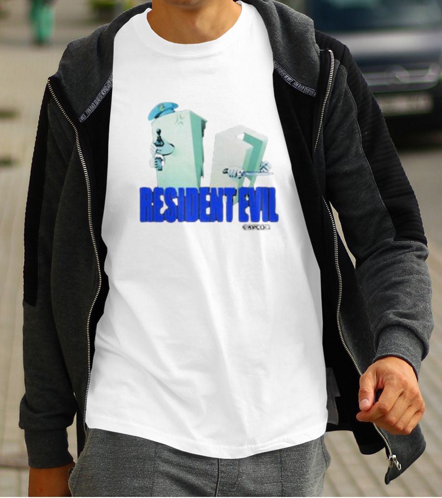 Resident Evil Capcom Tofu Parody Featuring Knife And Hat T-Shirt