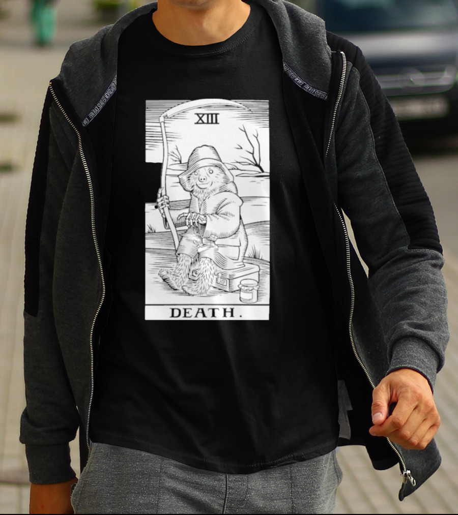 Bear XIII Death Tarot Card Sitting With Scythe T-Shirt