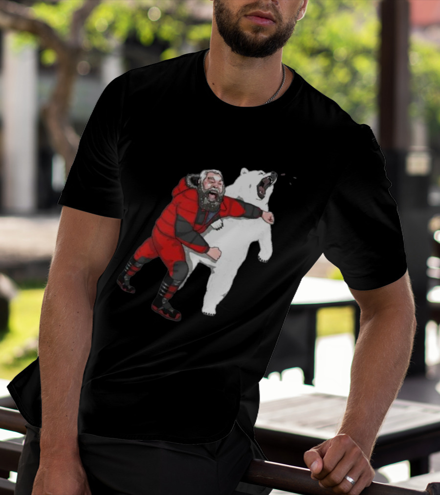 Blessed Bear Fighter Polar Punching Scene T-Shirt