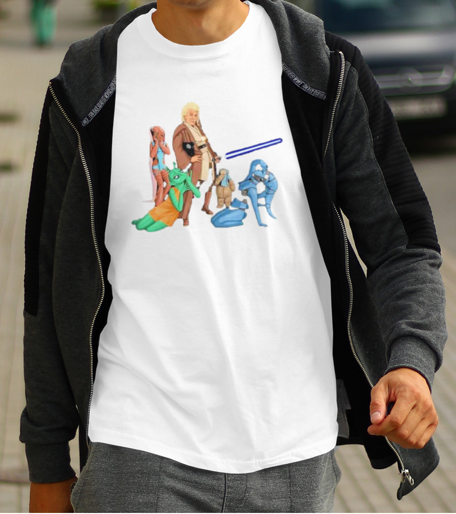 Jedi Flashheart Lightsaber Adventure With Alien Companions T-Shirt