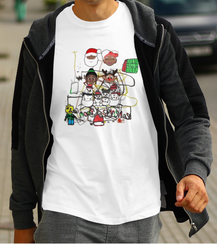 Venson Family Merry Christmas Holiday Scene T-Shirt