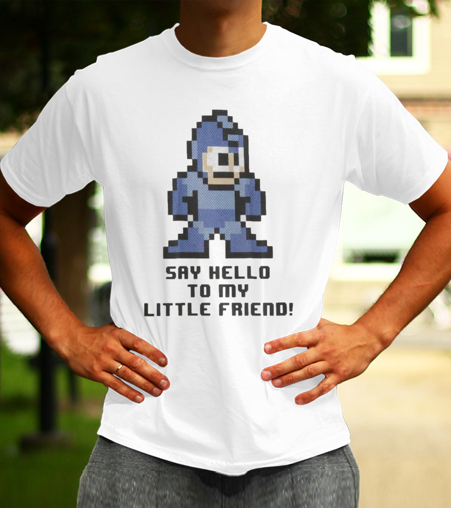Say Hello To My Little Friend Pixel Art Classic Game Style Character T-Shirt