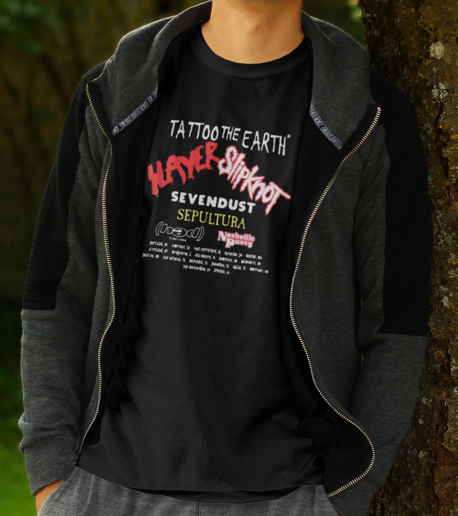 Tattoo The Earth 2000 Slayer Slipknot Sevendust Sepultura Tour T-Shirt