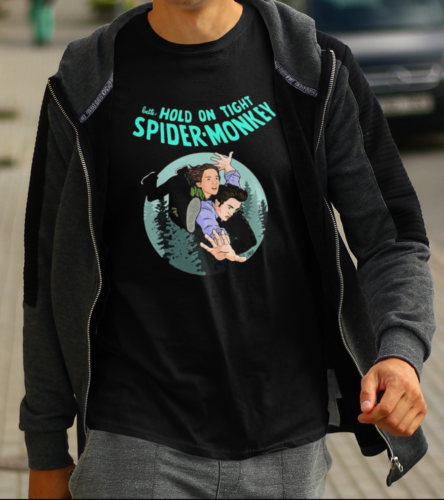Better Hold On Tight Spider Monkey Twilight Forest Scene T-Shirt