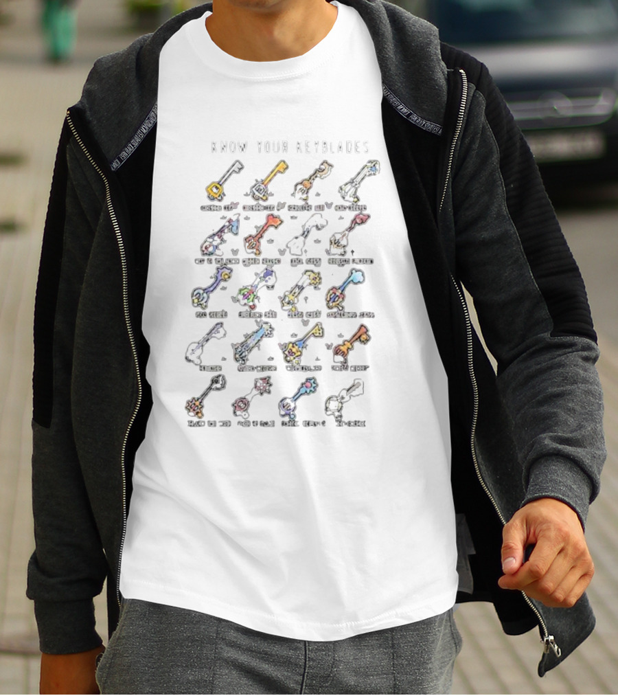 Know Your Keyblades Chart Kingdom Hearts T-Shirt