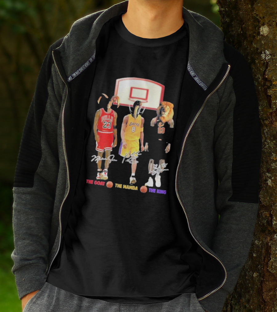 The Goat The Mamba The King Michael Jordan Kobe Bryant Lebron James Basketball Legends T-Shirt