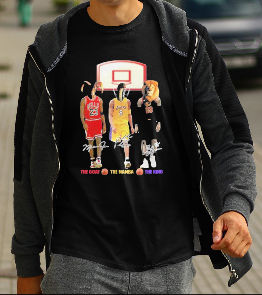 The Goat The Mamba The King Michael Jordan Kobe Bryant Lebron James Basketball Legends T-Shirt
