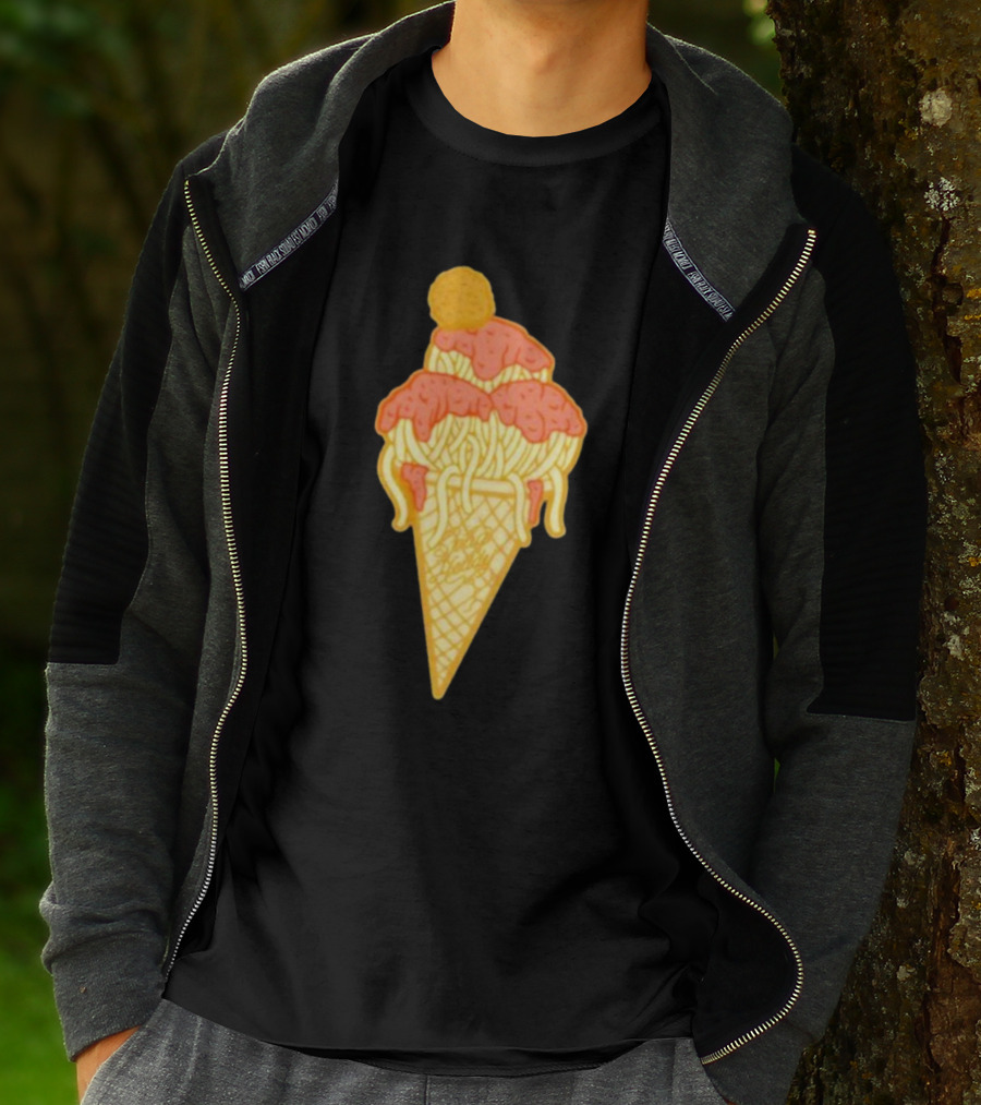 Spag Heddy Pasta Cone Spaghetti Ice Cream Mashup T-Shirt