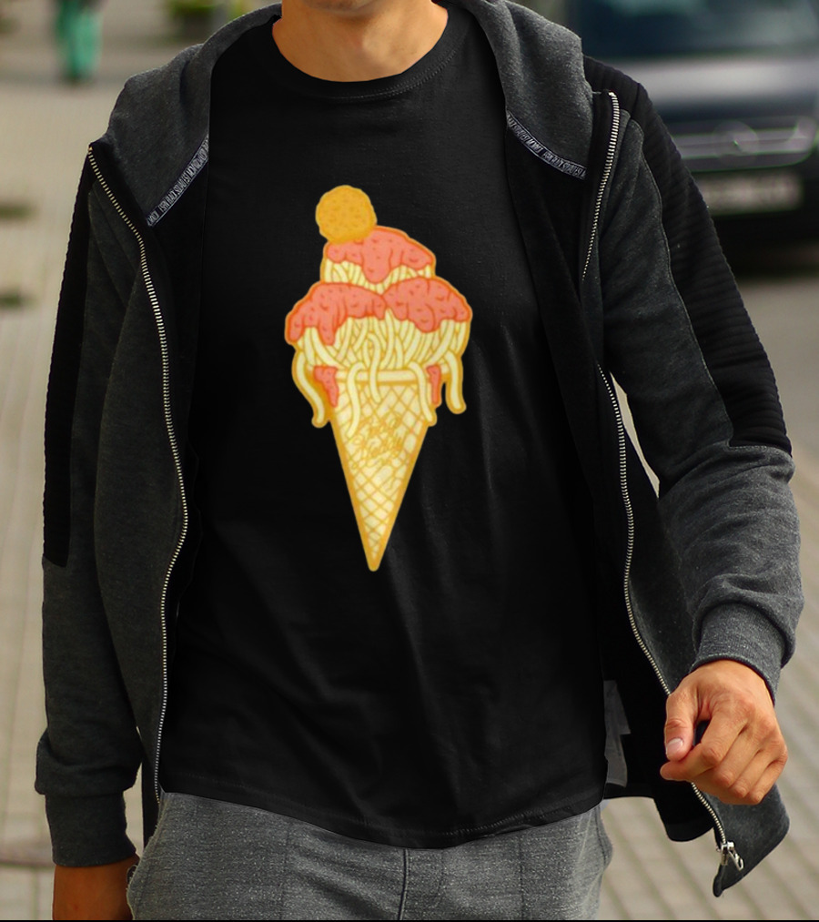 Spag Heddy Pasta Cone Spaghetti Ice Cream Mashup T-Shirt