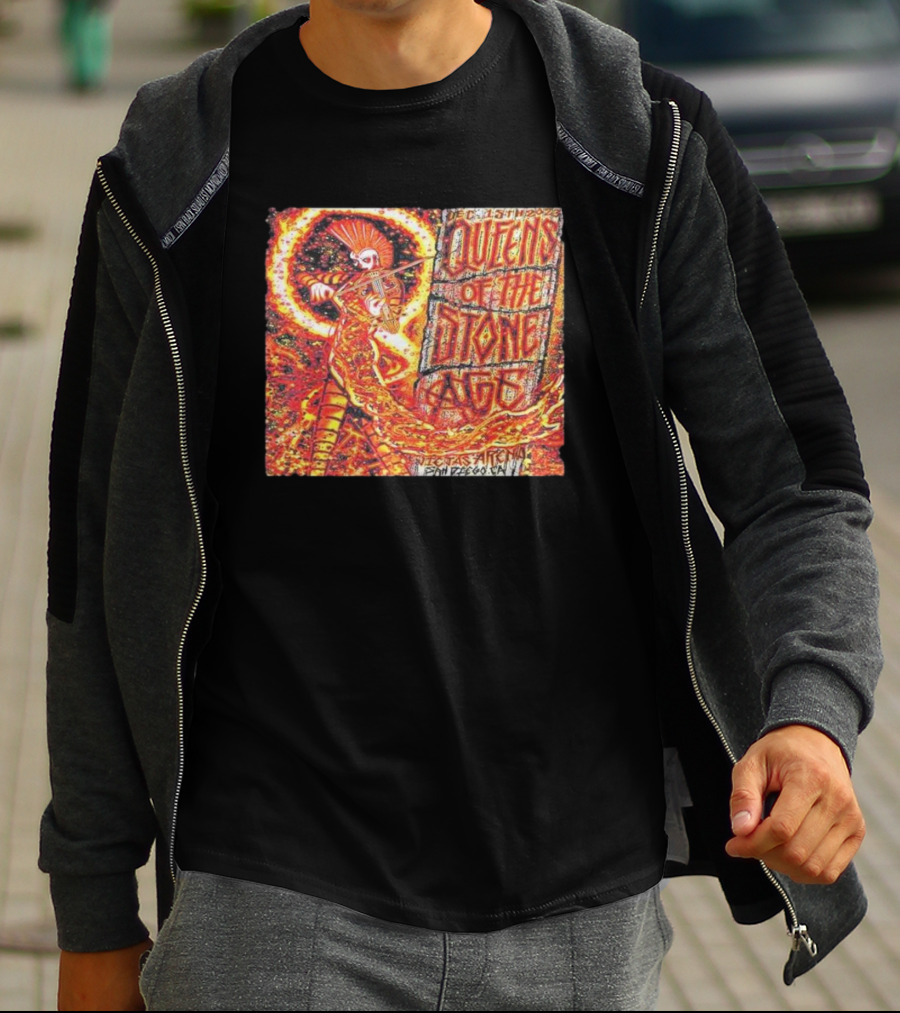 December 15th Queens Of The Stone Ages Viejas Arena San Diego Fire Violinist Performance T-Shirt