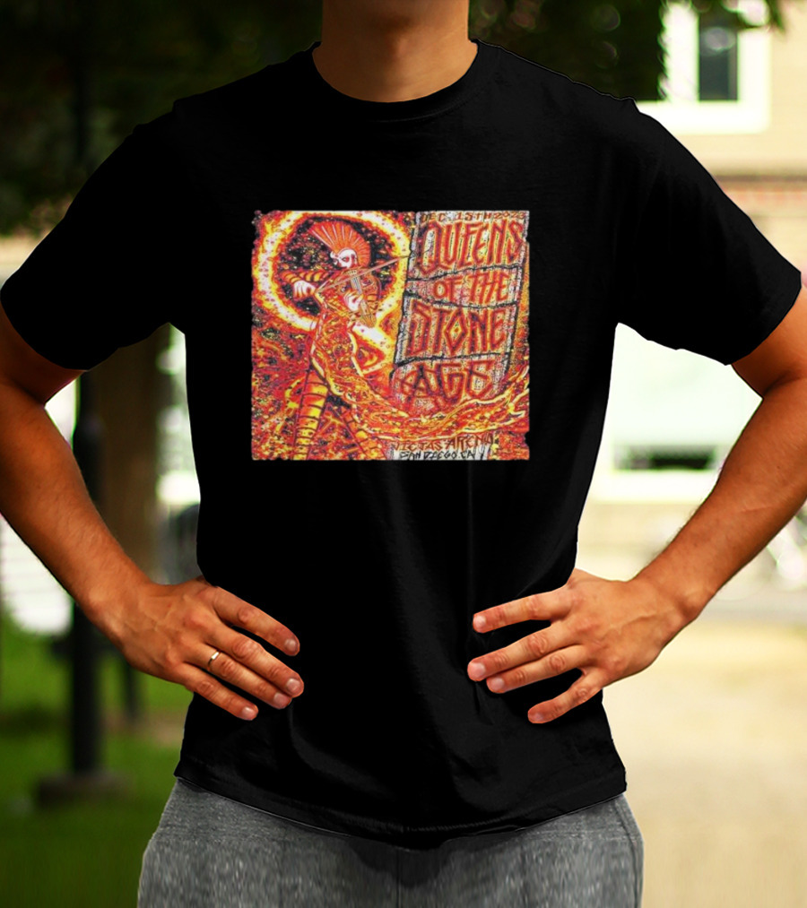 December 15th Queens Of The Stone Ages Viejas Arena San Diego Fire Violinist Performance T-Shirt