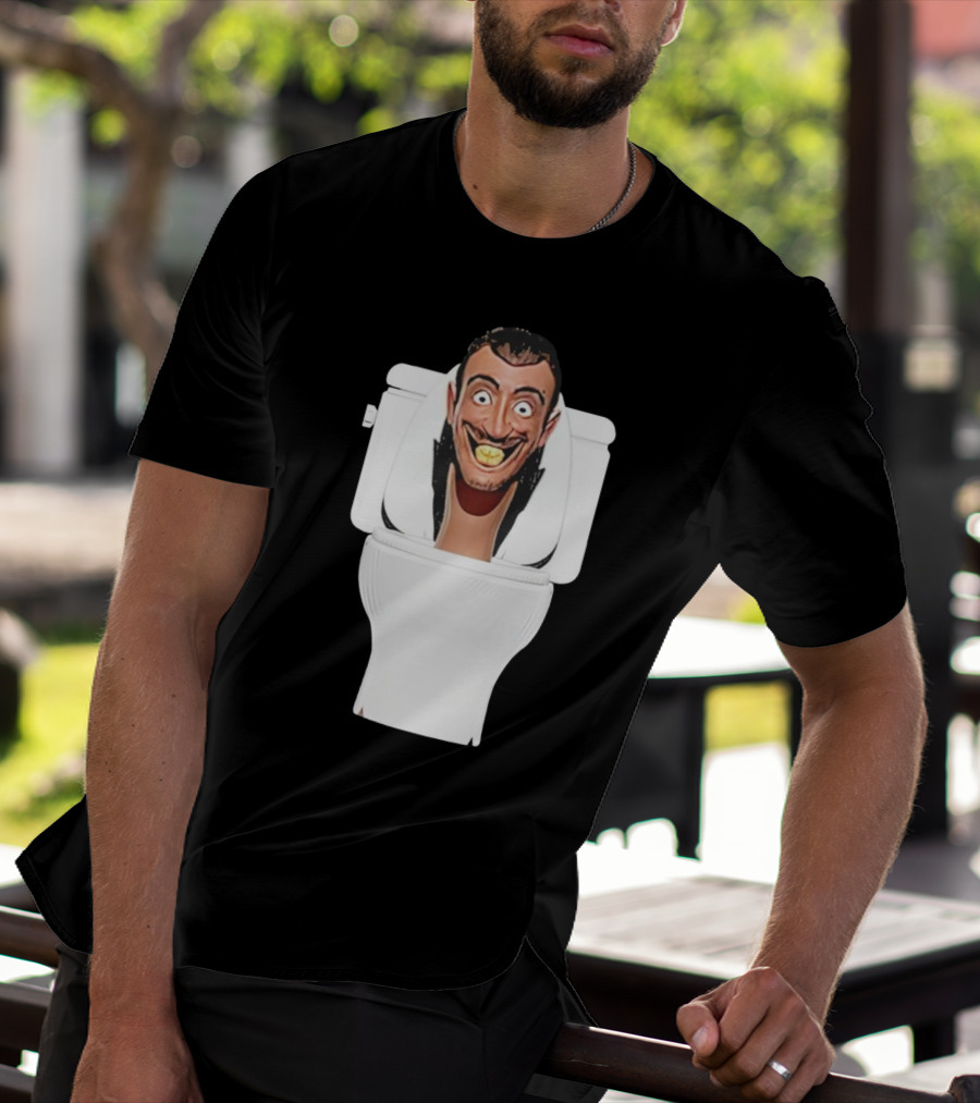 Skibidi Toilet Funny Face Character Head In Commode T-Shirt