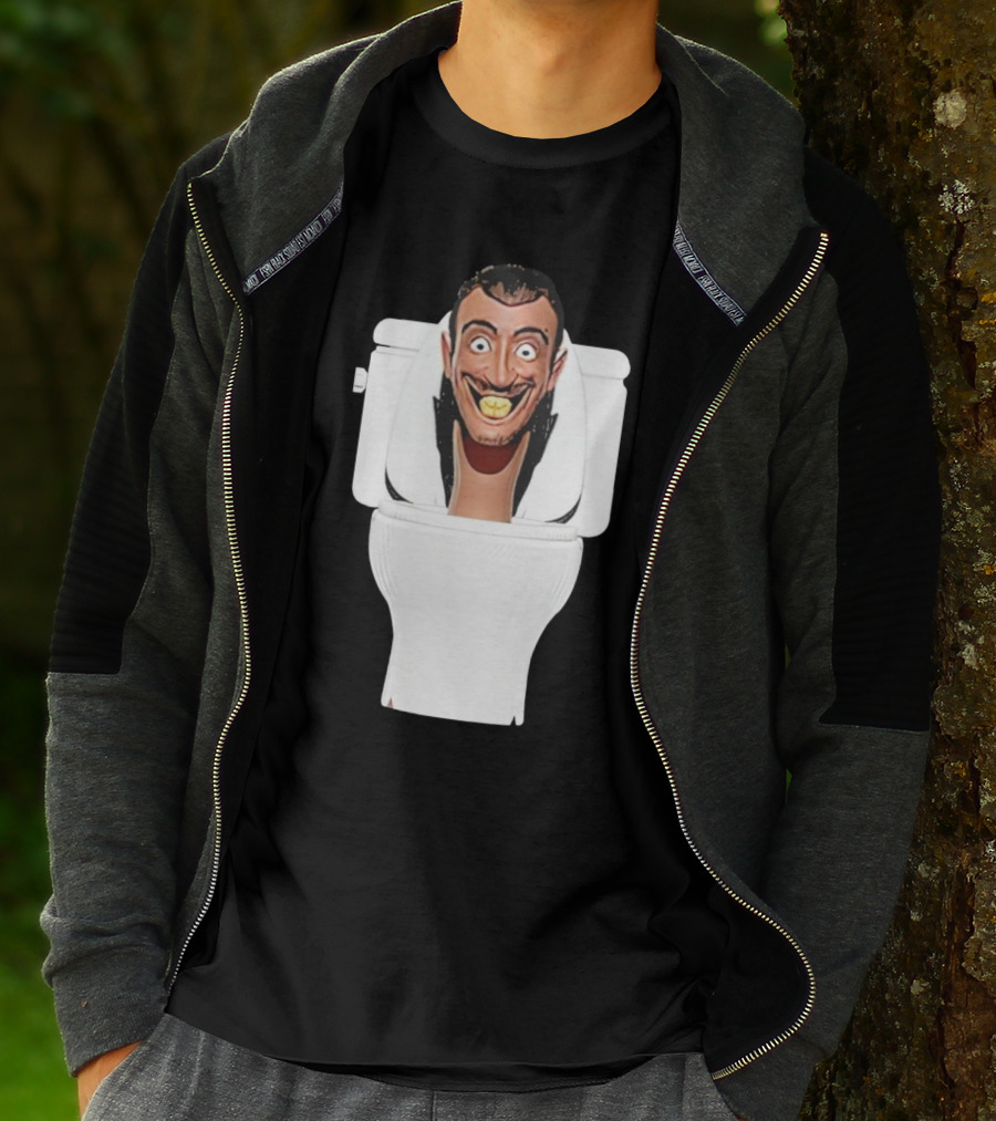 Skibidi Toilet Funny Face Character Head In Commode T-Shirt
