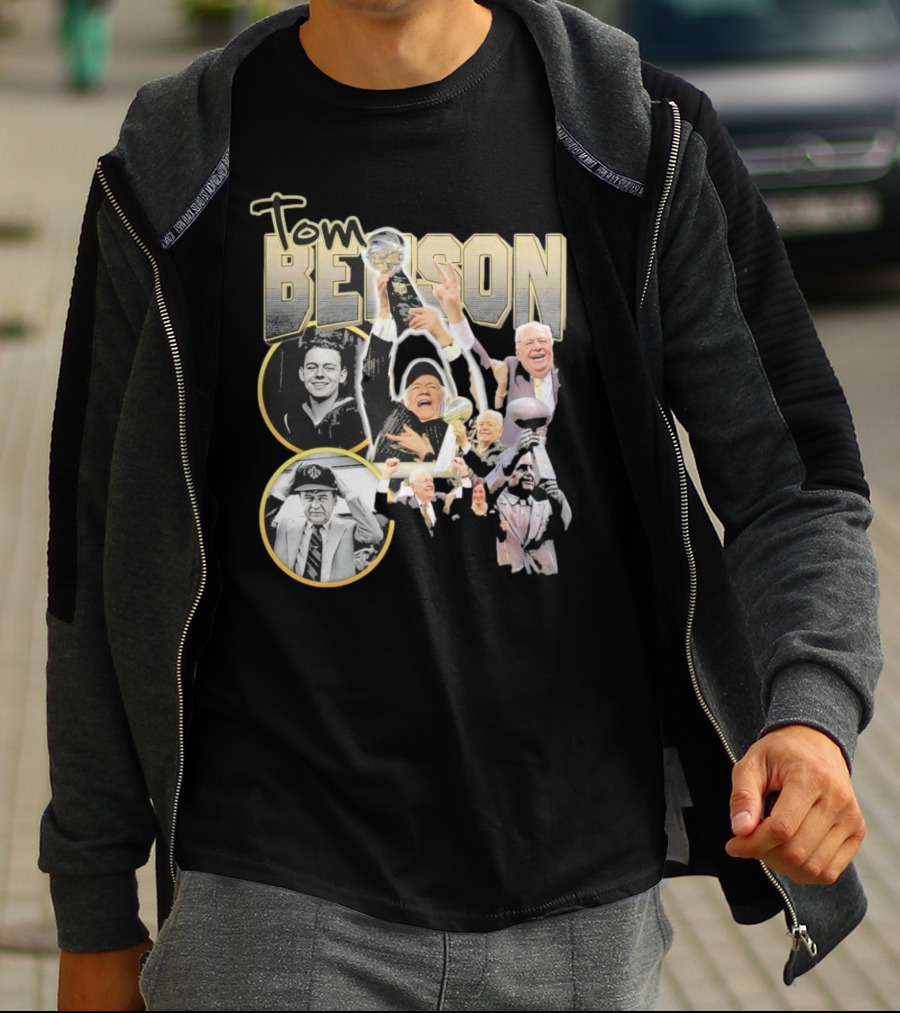 Tom Benson Legacy Celebration With Iconic Trophy Moments T-Shirt