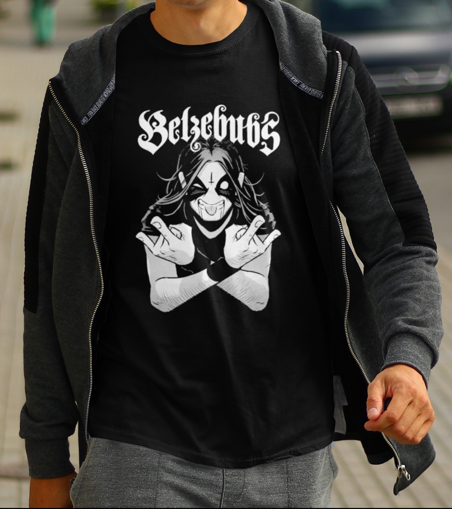 Belzebubs Sløth Metalhead Character With Cross And Corpse Paint T-Shirt