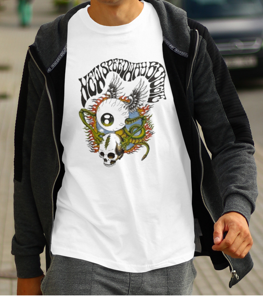New Speedway Boogie Alan Forbes Grateful Dead Skull Fire Snake T-Shirt