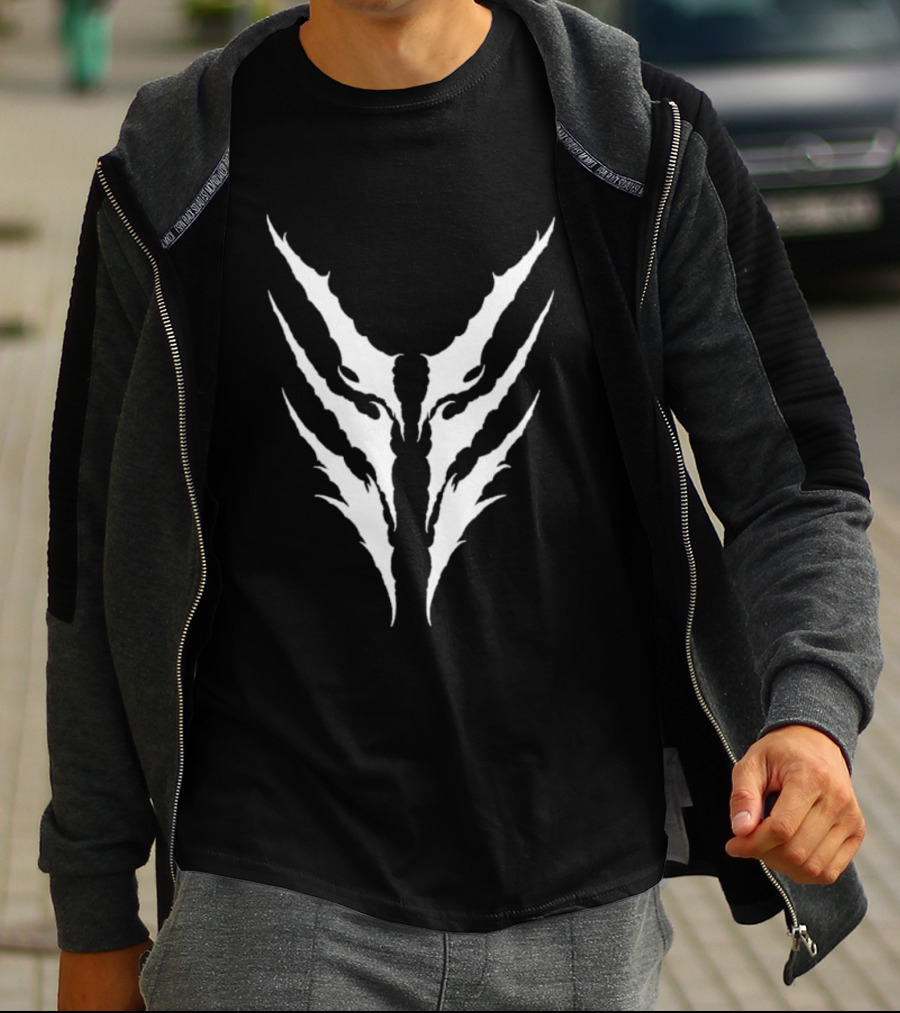 Orbit Culture Emblem White Tribal Motif T-Shirt