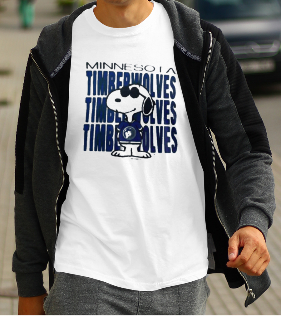 Snoopy Minnesota Timberwolves Shirt Collaboration T-Shirt