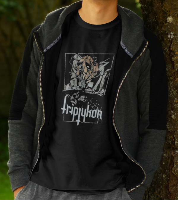 Triptykon Tree With Masked Face And Abstract Shapes T-Shirt