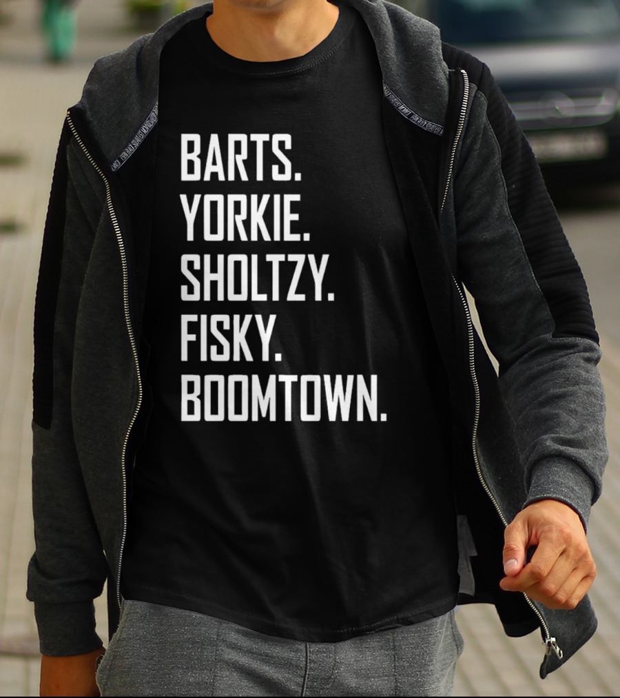 Barts Yorkie Sholtzy Fisky Boomtown Text Sequence T-Shirt