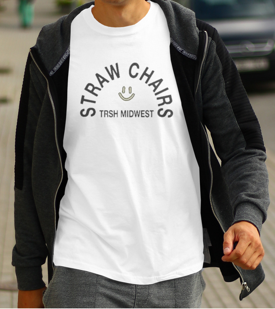 Straw Chairs Smiley Face TRSH Midwest T-Shirt