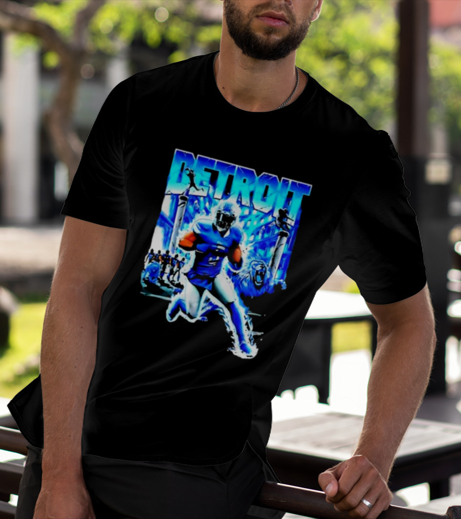 Detroit Football Lions Player Dynamic Action Official Merchandise T-Shirt