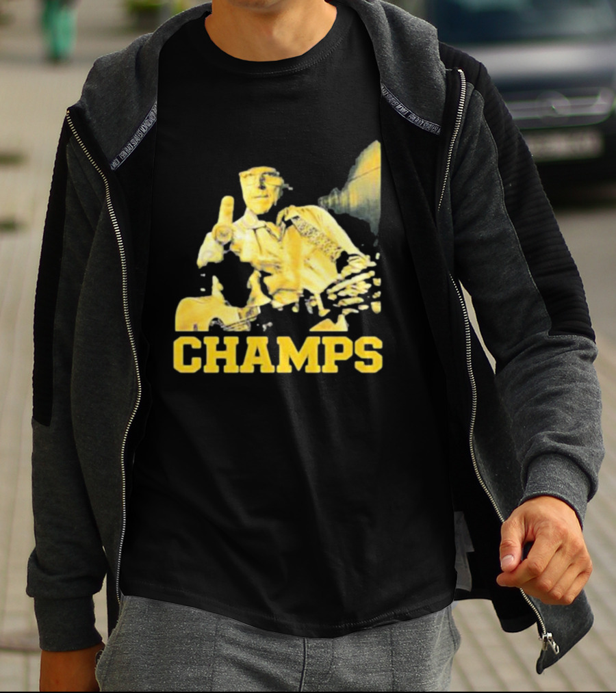 Taylor Lewan Champs Yellow Guitar Western T-Shirt