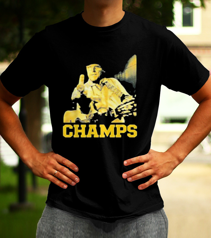 Taylor Lewan Champs Yellow Guitar Western T-Shirt