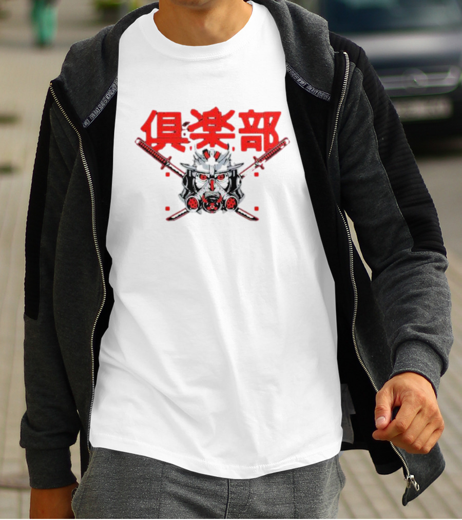 The O C Youth Samurai Helmet With Swords Japanese Text T-Shirt