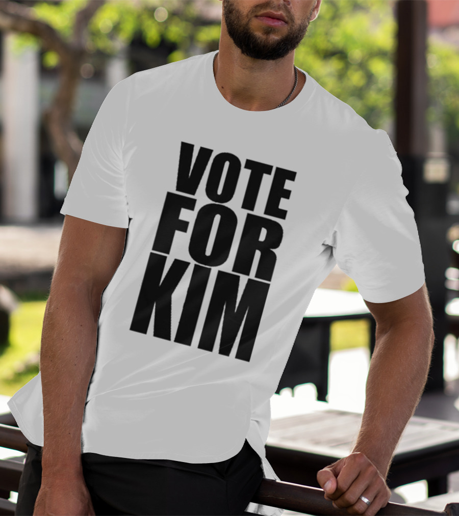 Vote For Kim Black Text T-Shirt