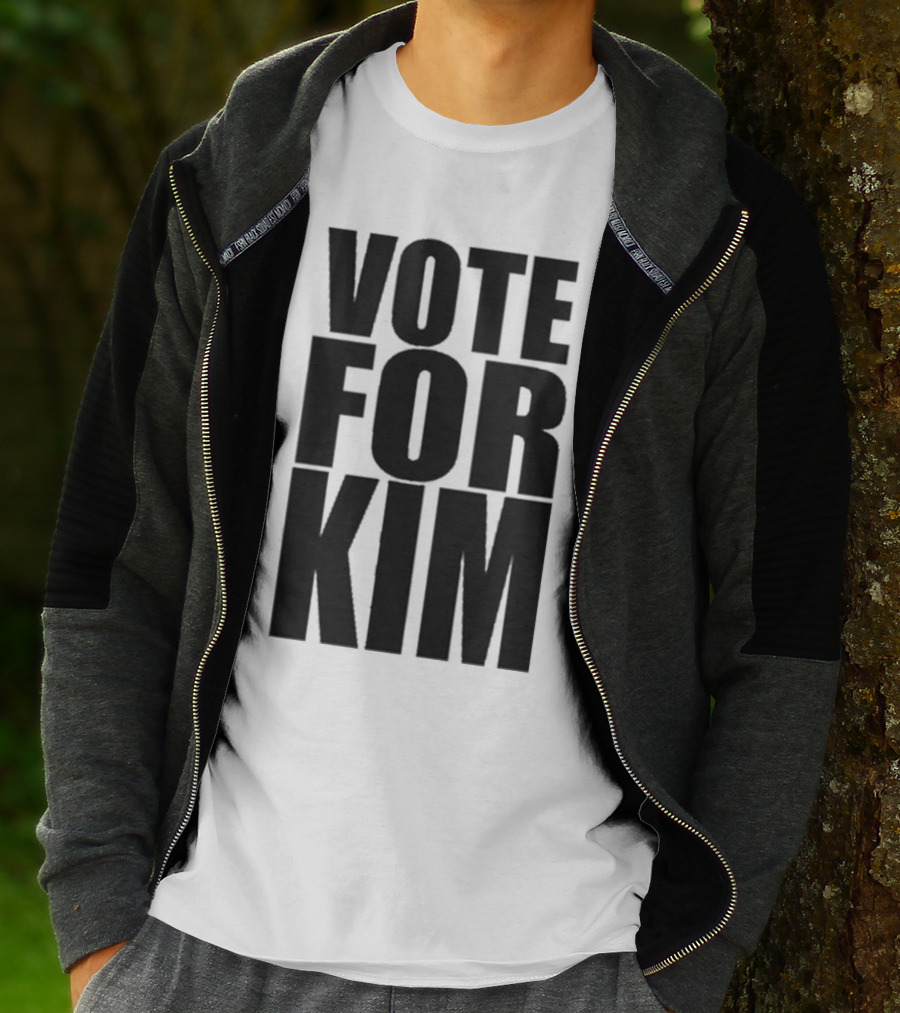 Vote For Kim Black Text T-Shirt