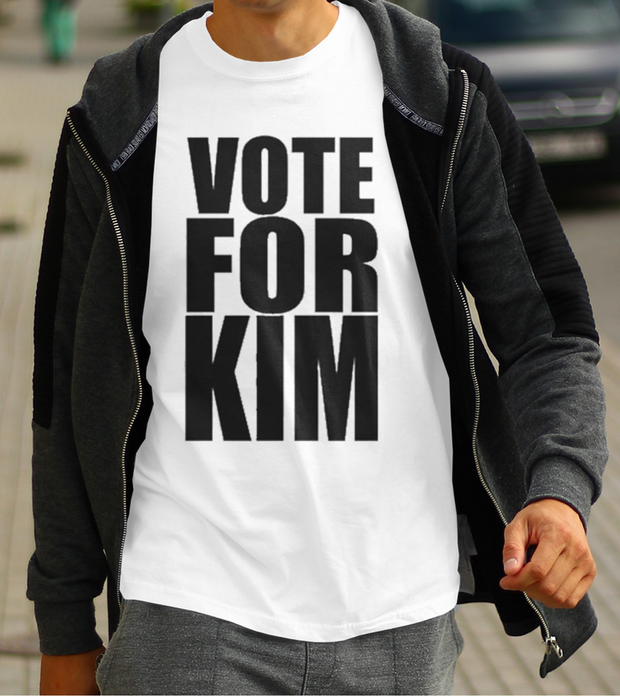 Vote For Kim Black Text T-Shirt