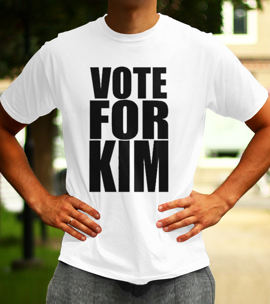 Vote For Kim Black Text T-Shirt
