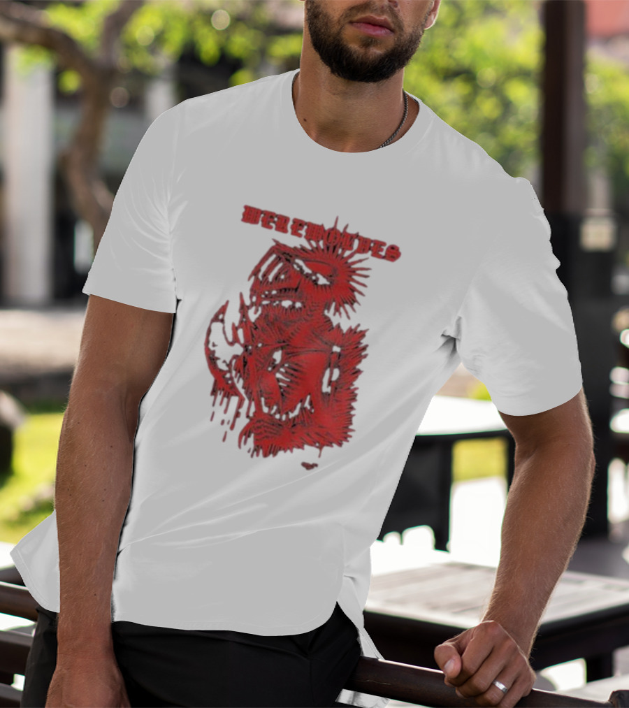 Werewolves Death Metal Red Skeleton Creature T-Shirt
