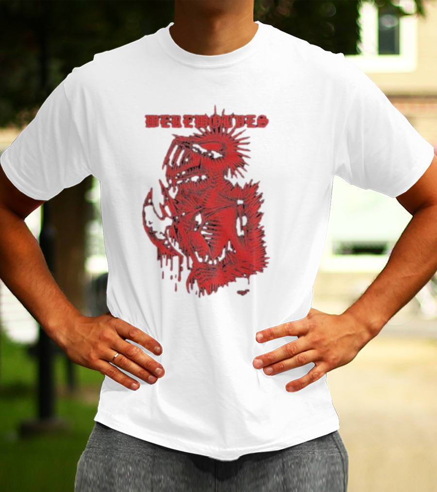 Werewolves Death Metal Red Skeleton Creature T-Shirt