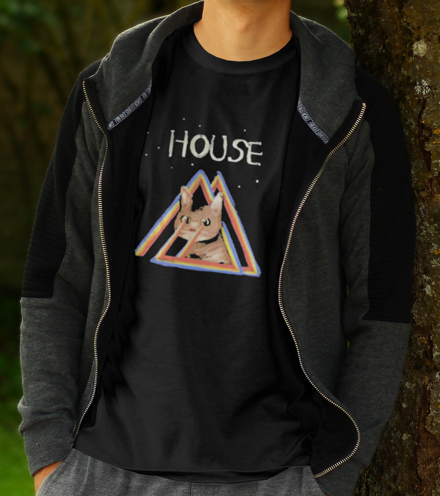 House Rainbow Triangle Cat T-Shirt