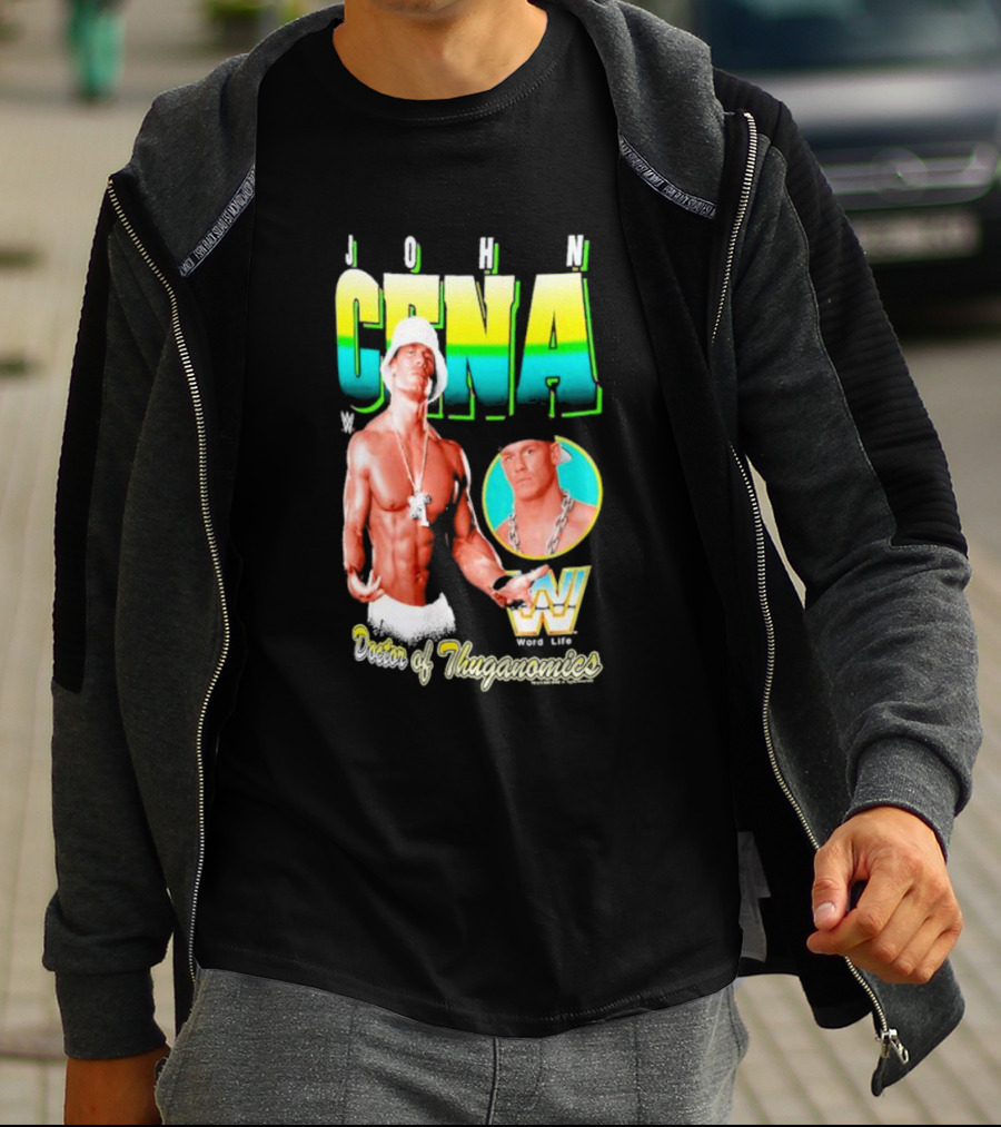 John Cena Doctor Of Thuganomics WWE Word Life Ripple Junction Navy T-Shirt