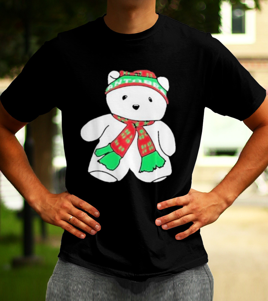 Santa Bear Minnesota Christmas Scarf And Hat Bundle T-Shirt