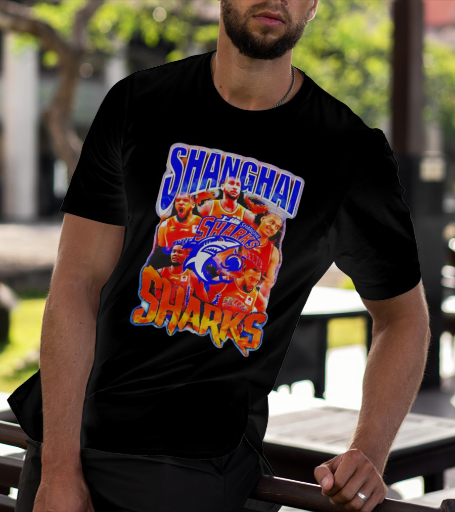 Shanghai Sharks Basketball Team Players Collage T-Shirt