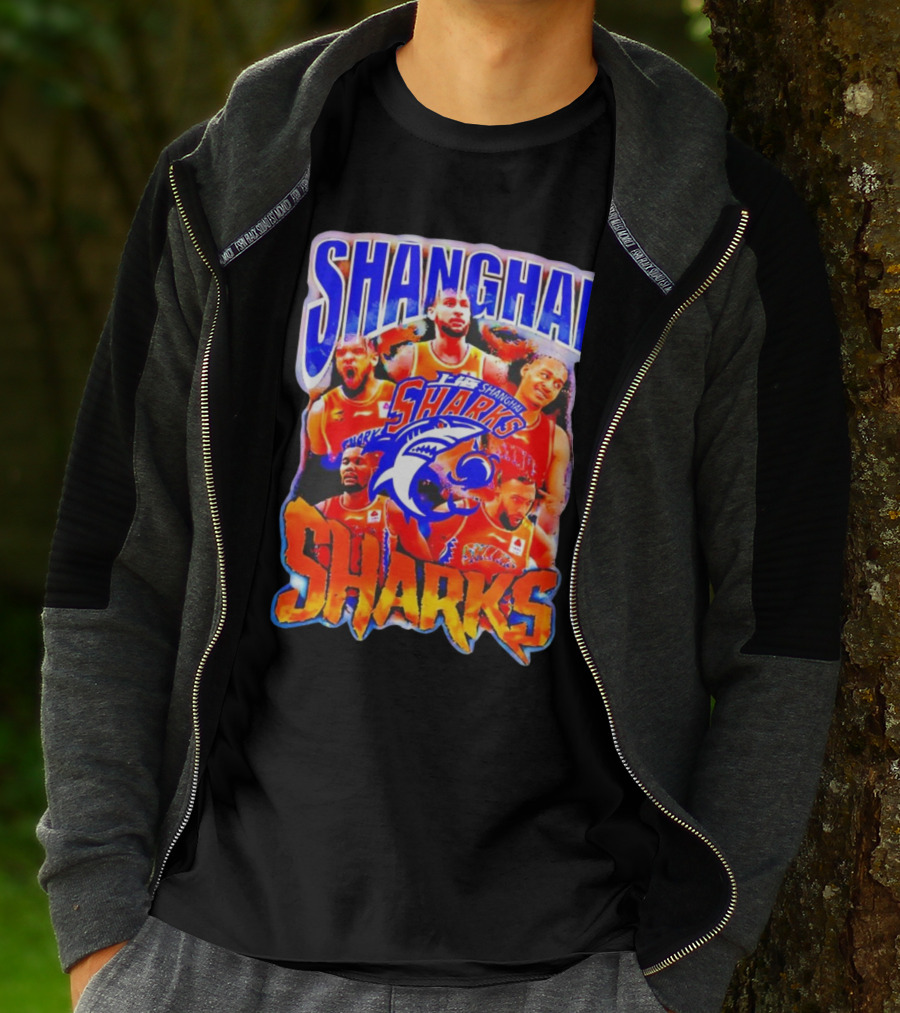 Shanghai Sharks Basketball Team Players Collage T-Shirt