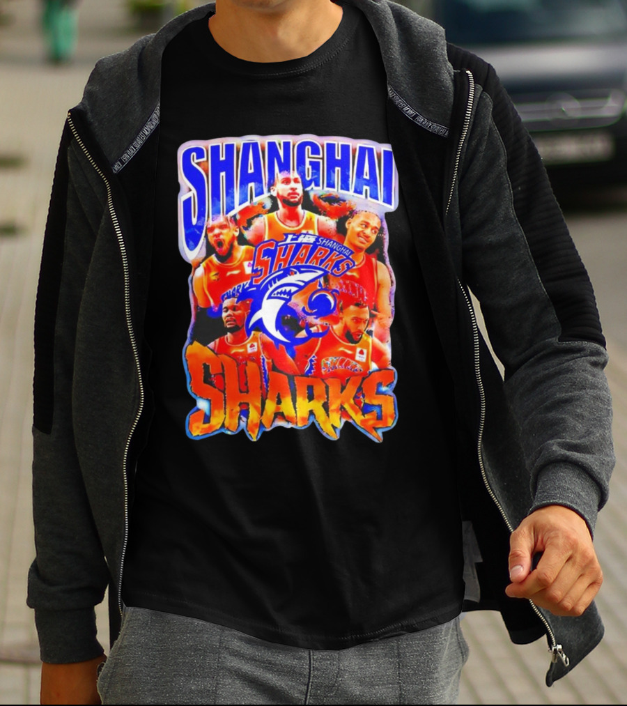 Shanghai Sharks Basketball Team Players Collage T-Shirt