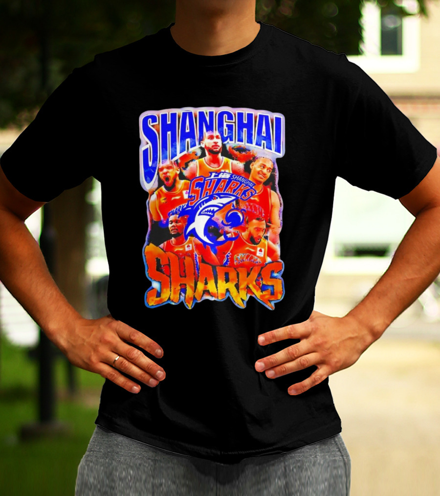 Shanghai Sharks Basketball Team Players Collage T-Shirt