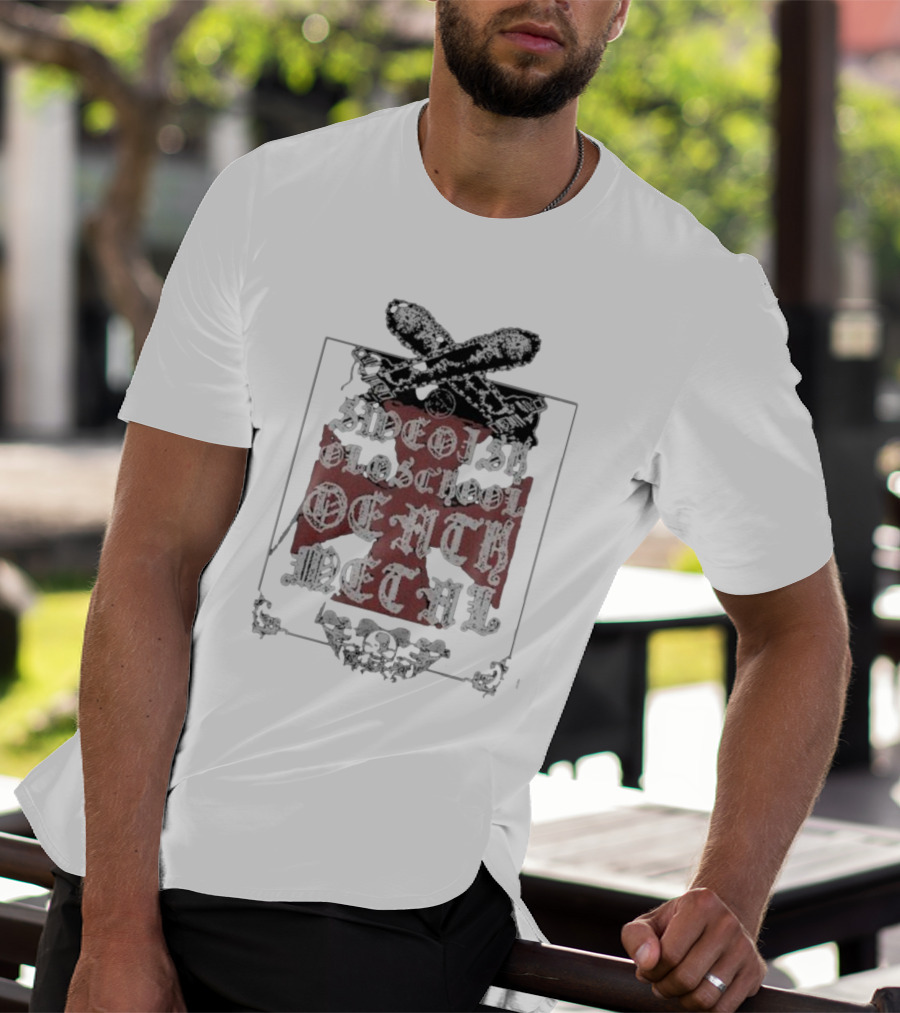 Swedish Old School Death Metal Skull Crossbones Crest T-Shirt