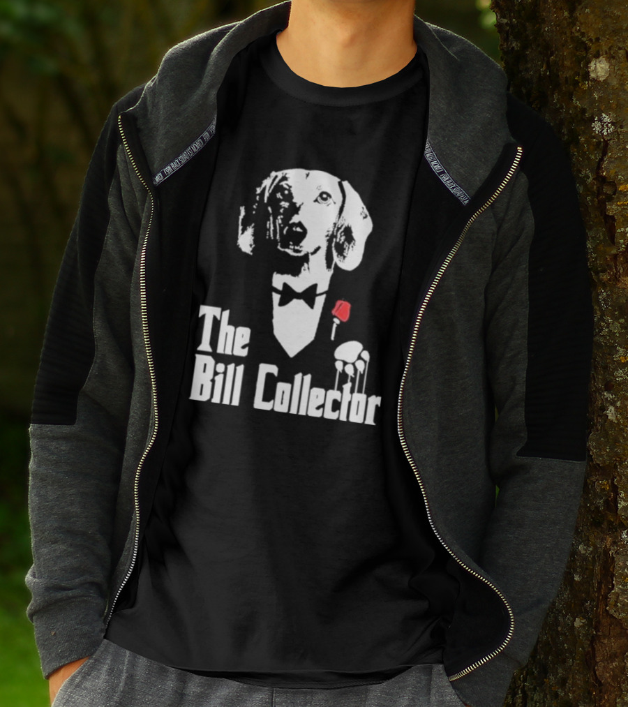 The Bill Collector Dog In Black Tie With Rose And Puppet Strings T-Shirt